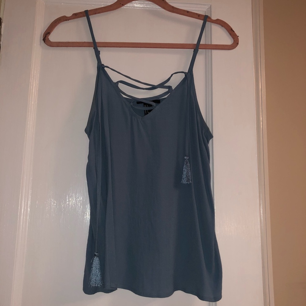 Blue Tassel Tank